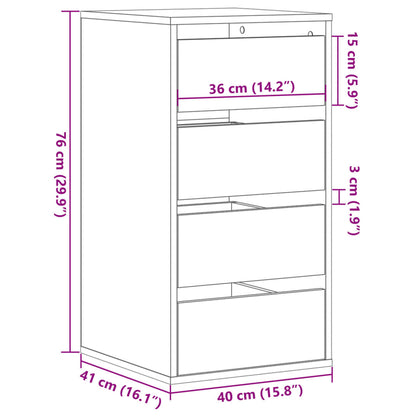 vidaXL Συρταριέρα Γωανική Λευκή 40x41x76 εκ. από Επεξεργασμένο Ξύλο