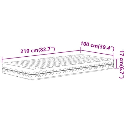 vidaXL Στρώμα Αφρού Σκληρότητα H2 H3 Λευκό 100 x 210 εκ.