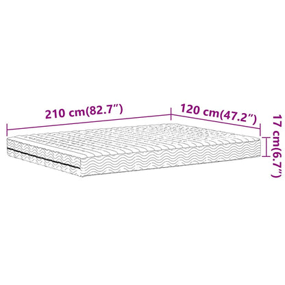 vidaXL Στρώμα Αφρού Σκληρότητα H2 H3 Λευκό 120x210 εκ.