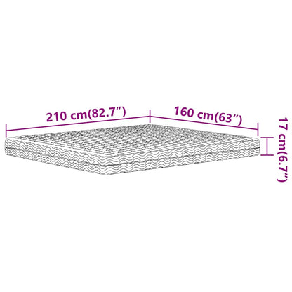 vidaXL Στρώμα Αφρού Σκληρότητα H2 H3 Λευκό 160x210 εκ.