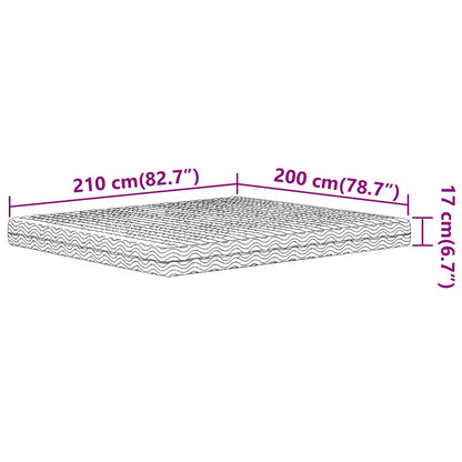 vidaXL Στρώμα Αφρού Σκληρότητα H2 H3 Λευκό 200x210 εκ.