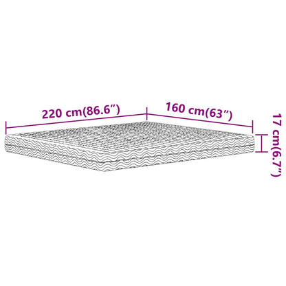 vidaXL Στρώμα Αφρού Σκληρότητα H2 H3 Λευκό 160x220 εκ.