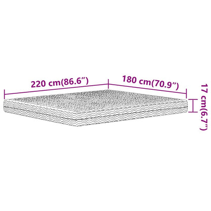 vidaXL Στρώμα Αφρού Σκληρότητα H2 H3 Λευκό 180x220 εκ.