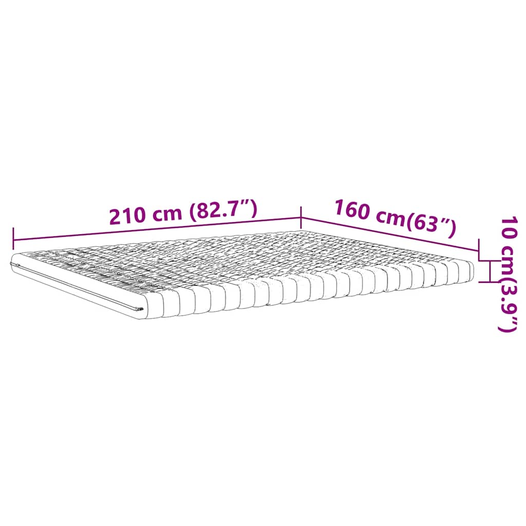 vidaXL Στρώμα Αφρού 7 Ζωνών Σκληρότητα 20 ILD Λευκό 160x210 εκ.