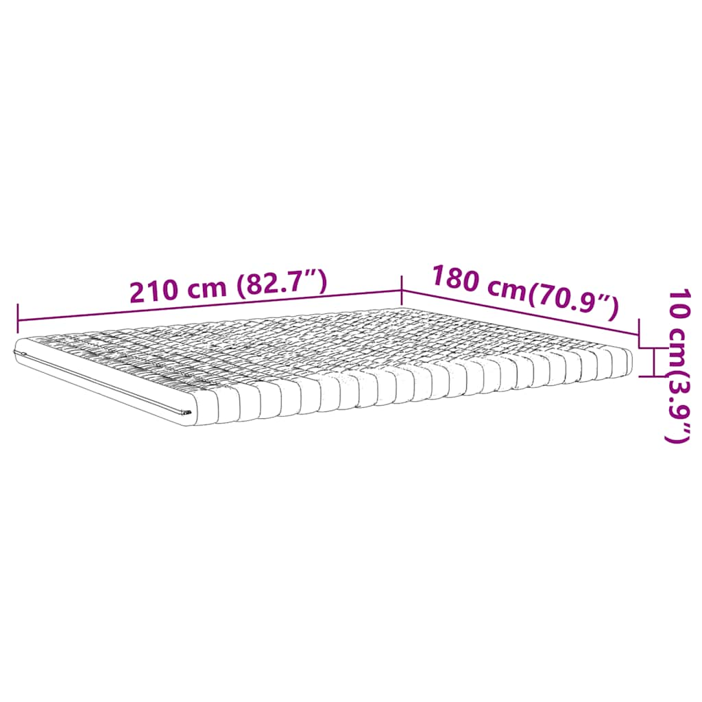 vidaXL Στρώμα Αφρού 7 Ζωνών Σκληρότητα 20 ILD Λευκό 180x210 εκ.