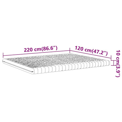 vidaXL Στρώμα Αφρού 7 Ζωνών Σκληρότητα 20 ILD Λευκό 120x220 εκ.