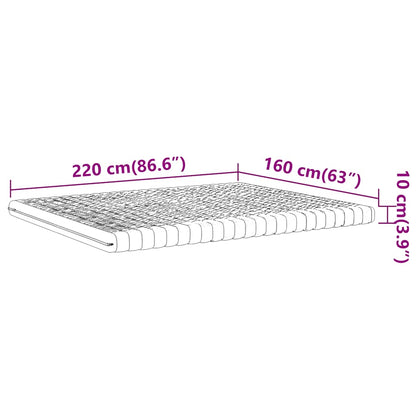 vidaXL Στρώμα Αφρού 7 Ζωνών Σκληρότητα 20 ILD Λευκό 160x220 εκ.