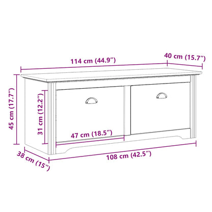 Πάγκος διαδρόμου vidaXL BODO Λευκό και καφέ 114x40x45 cm