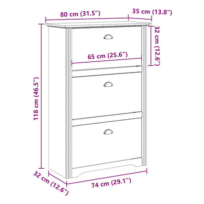 Ράφι παπουτσιών vidaXL "BODO" Λευκό 80x35x118 cm