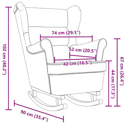 vidaXL Κουνιστή καρέκλα ανοιχτό γκρι 74x90x102 cm Ύφασμα