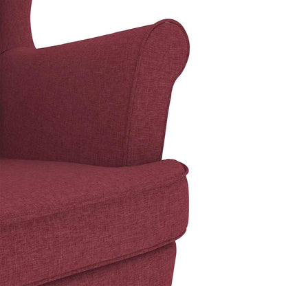 vidaXL Κουνιστή καρέκλα Wine Red 74x90x102 cm Ύφασμα