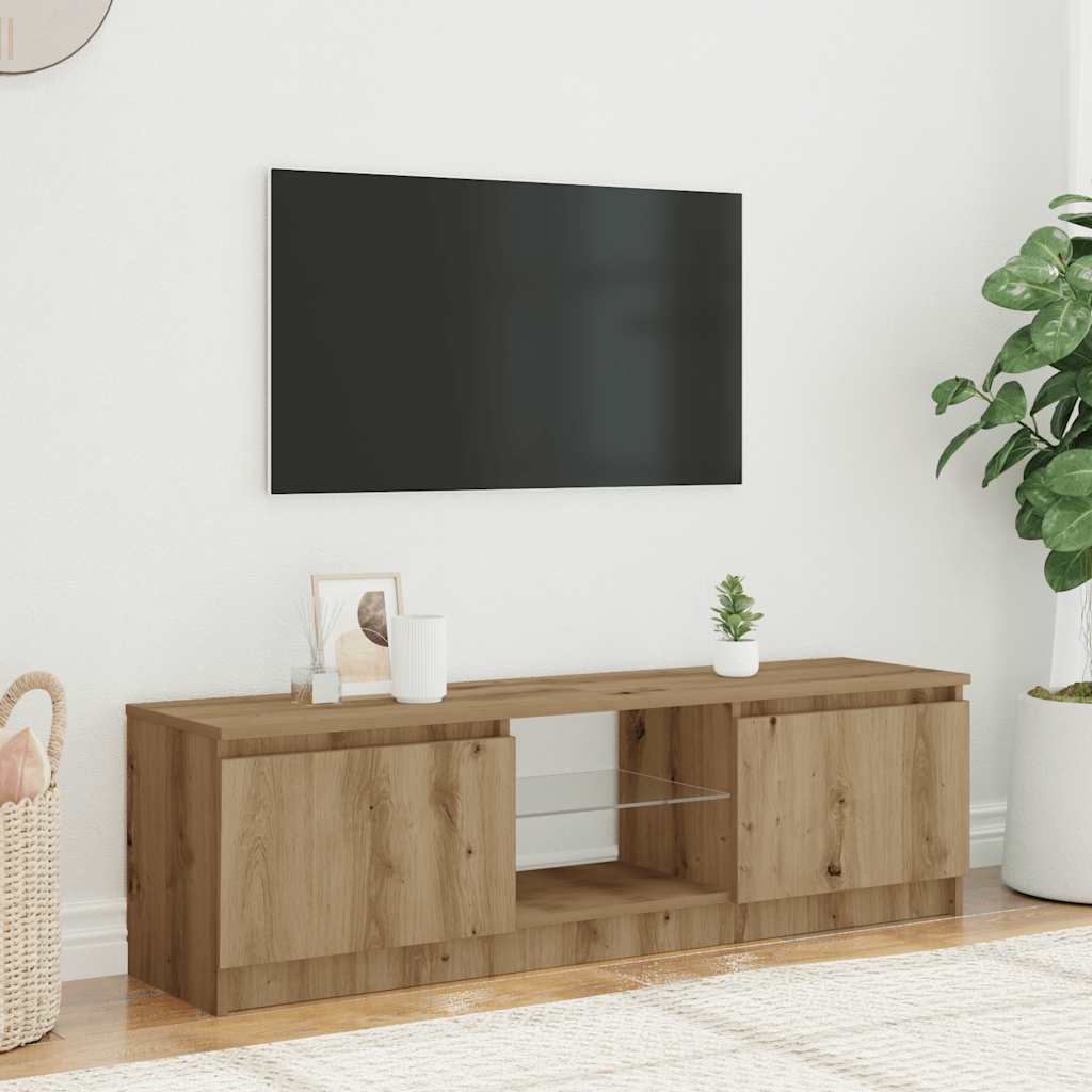 ντουλάπι τηλεόρασης vidaXL με φώτα LED Artisan Oak Κατασκευασμένο ξύλο