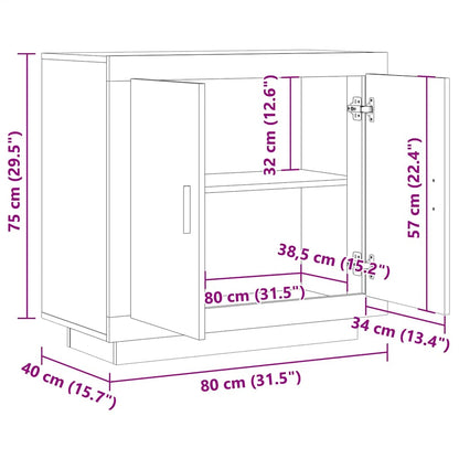 vidaXL Σκευοθήκη Παλιό ξύλο 80x40x75 cm Ξύλο μηχανής