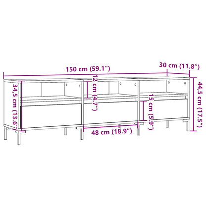 vidaXL Έπιπλο Τηλεόρασης Παλιό Ξύλο 150x30x44,5 εκ. Επεξεργασμένο Ξύλο