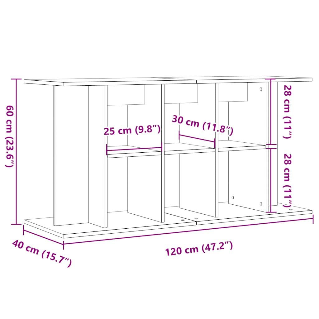 Βάση ενυδρείου vidaXL Παλιό ξύλο 120x40x60 cm Κατασκευασμένο ξύλο