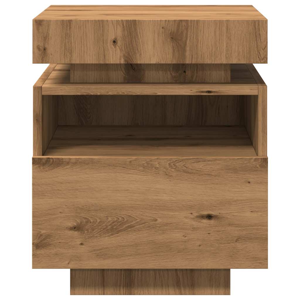 vidaXL Κομοδίνο με φώτα LED Artisan Oak 40x39x48,5 cm