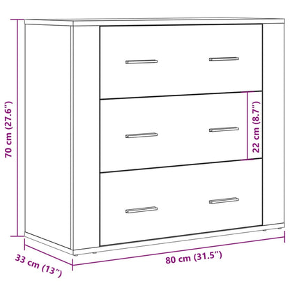 vidaXL Συρταριέρα Όψη Παλαιού Ξύλου 80x33x70 εκ.