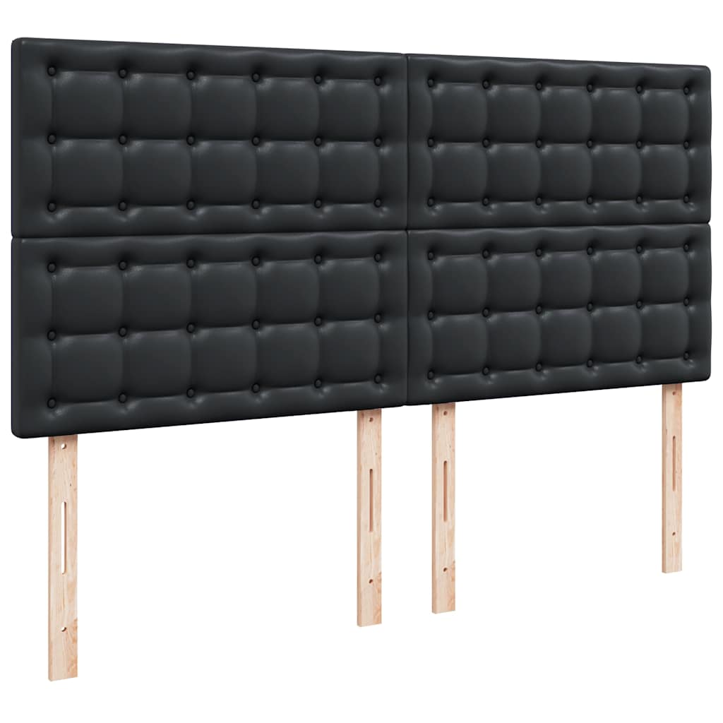 vidaXL Οθωμανικό κρεβάτι με στρώματα Μαύρο 200x200cm Faux Leather