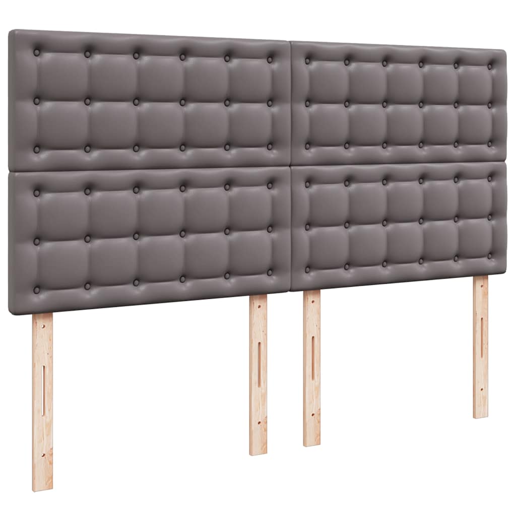 vidaXL Οθωμανικό κρεβάτι με στρώματα Γκρι 200x200cm Faux Leather