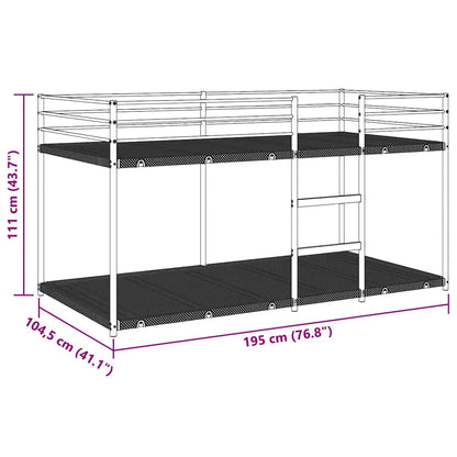 vidaXL Κουκέτα χωρίς στρώμα Μαύρο 100x190 cm Ατσάλι