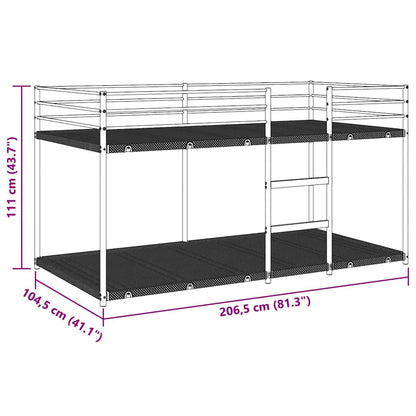 vidaXL Κουκέτα χωρίς στρώμα Μαύρο 100x200 cm Ατσάλι