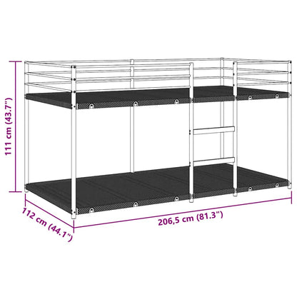 vidaXL Κουκέτα χωρίς στρώμα Μαύρο 107x203 cm Ατσάλι