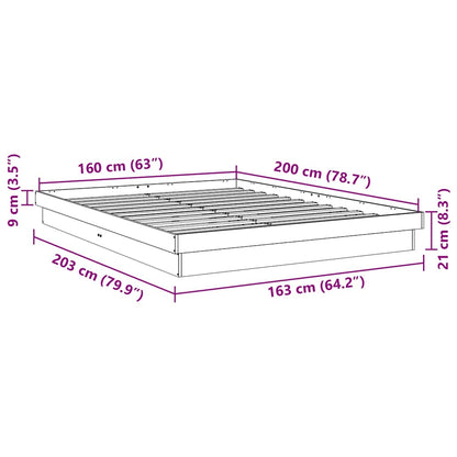 vidaXL Πλαίσιο κρεβατιού χωρίς στρώμα 160x200 cm μασίφ ξύλο δρυς