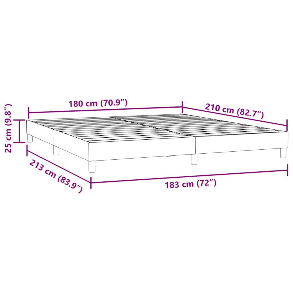 vidaXL Κρεβάτι Boxspring χωρίς Στρώμα Σκούρο Πράσινο 180x210εκ.