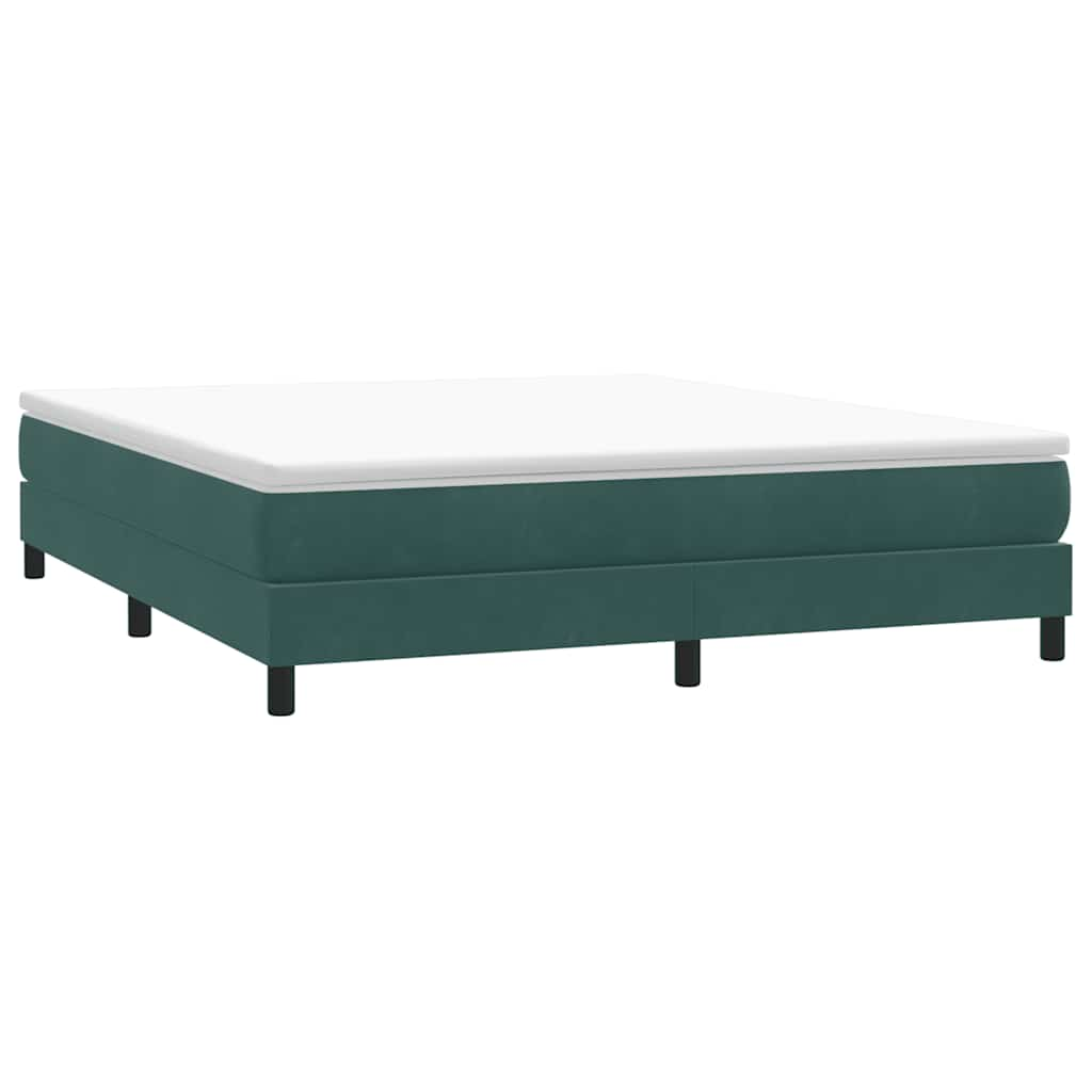 vidaXL Κρεβάτι Boxspring χωρίς Στρώμα Σκούρο Πράσινο 180x210εκ.