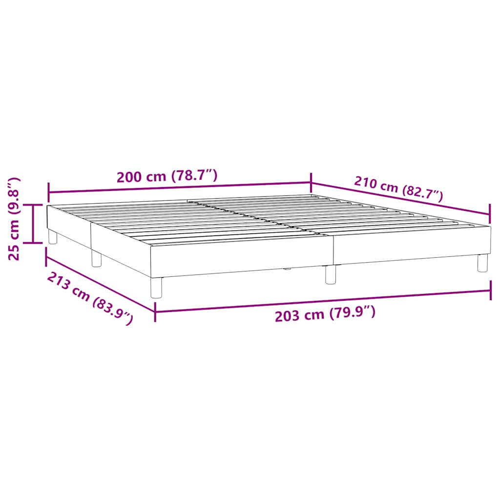 vidaXL Κρεβάτι Boxspring χωρίς Στρώμα Μαύρο 200x210 εκ. Βελούδινο