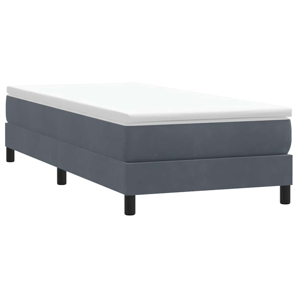 vidaXL Box Spring Κρεβάτι με στρώμα Σκούρο γκρι 80x210 εκ. Βελούδινο