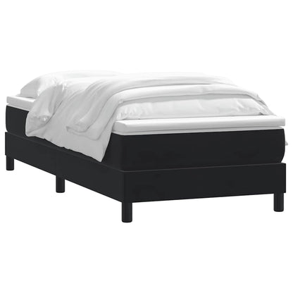 vidaXL Κρεβάτι Boxspring με Στρώμα Μαύρο 90x210 εκ. Βελούδινο