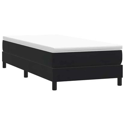 vidaXL Κρεβάτι Boxspring με Στρώμα Μαύρο 90x210 εκ. Βελούδινο