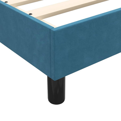 vidaXL Κρεβάτι Boxspring με Στρώμα Σκούρο Μπλε 100x210 εκ. Βελούδινο