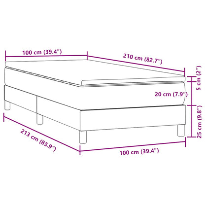 vidaXL Κρεβάτι Boxspring με Στρώμα Ροζ 100x210 εκ. Βελούδινο