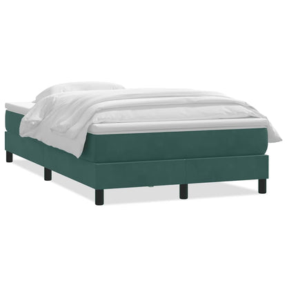 vidaXL Κρεβάτι Boxspring με Στρώμα Σκούρο Πράσινο 120x210εκ. Βελούδινο