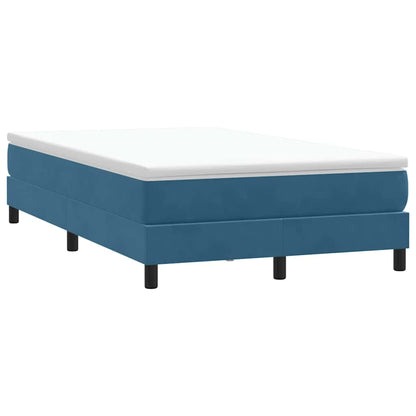 vidaXL Κρεβάτι Boxspring με Στρώμα Σκούρο Μπλε 120x210 εκ. Βελούδινο