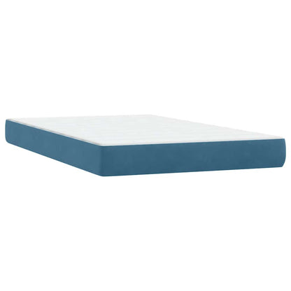 vidaXL Κρεβάτι Boxspring με Στρώμα Σκούρο Μπλε 120x210 εκ. Βελούδινο