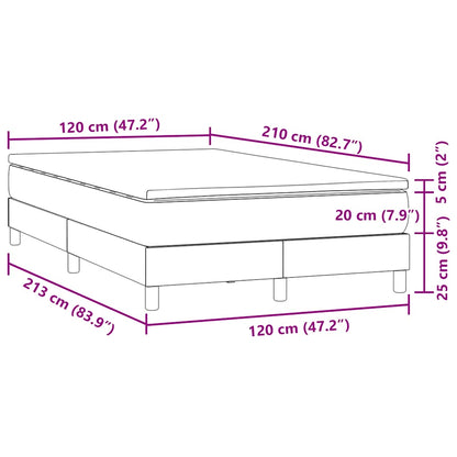 vidaXL Κρεβάτι Boxspring με Στρώμα Σκούρο Μπλε 120x210 εκ. Βελούδινο