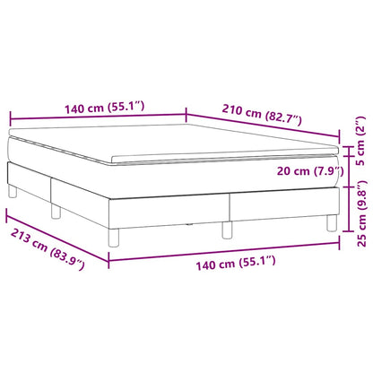 vidaXL Κρεβάτι Boxspring με Στρώμα Σκούρο Πράσινο 140x210εκ. Βελούδινο