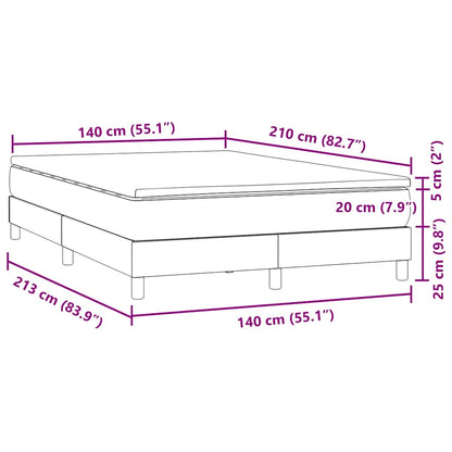 vidaXL Κρεβάτι Boxspring με Στρώμα Σκούρο Μπλε 140x210 εκ. Βελούδινο