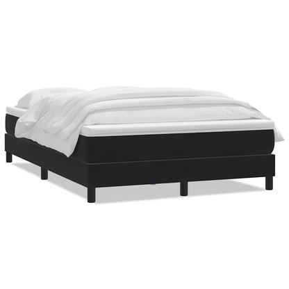 vidaXL Κρεβάτι Boxspring με Στρώμα Μαύρο 160x210 εκ. Βελούδινο