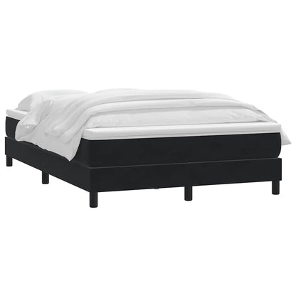 vidaXL Κρεβάτι Boxspring με Στρώμα Μαύρο 160x210 εκ. Βελούδινο