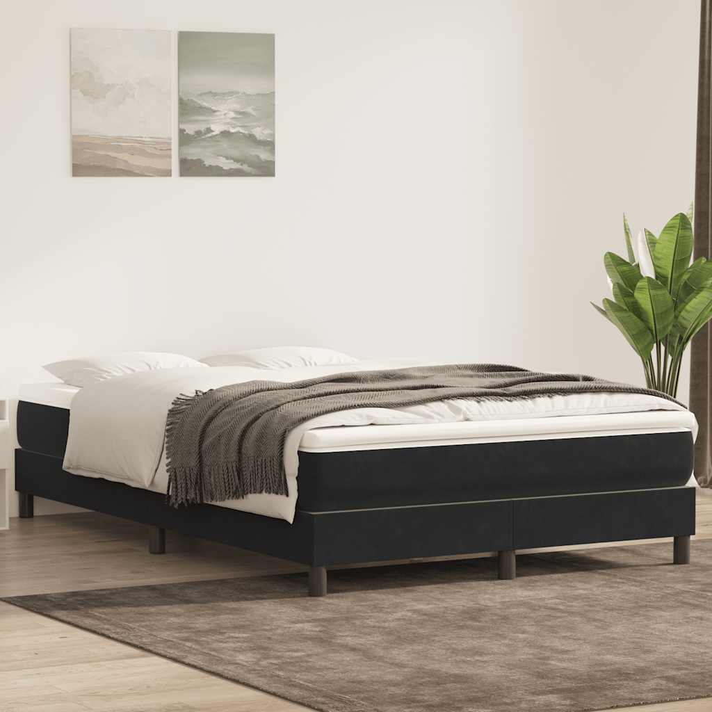 vidaXL Κρεβάτι Boxspring με Στρώμα Μαύρο 160x210 εκ. Βελούδινο