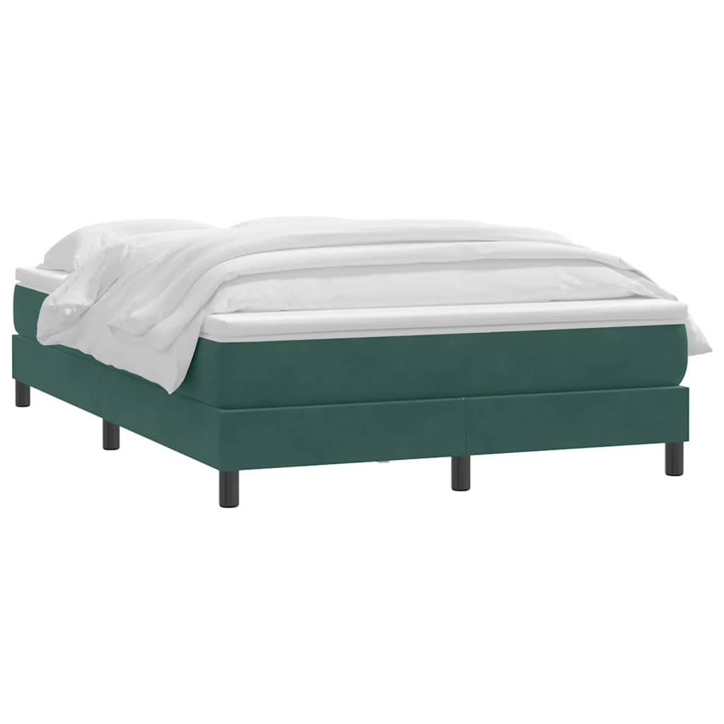 vidaXL Κρεβάτι Boxspring με Στρώμα Σκούρο Πράσινο 160x210εκ. Βελούδινο