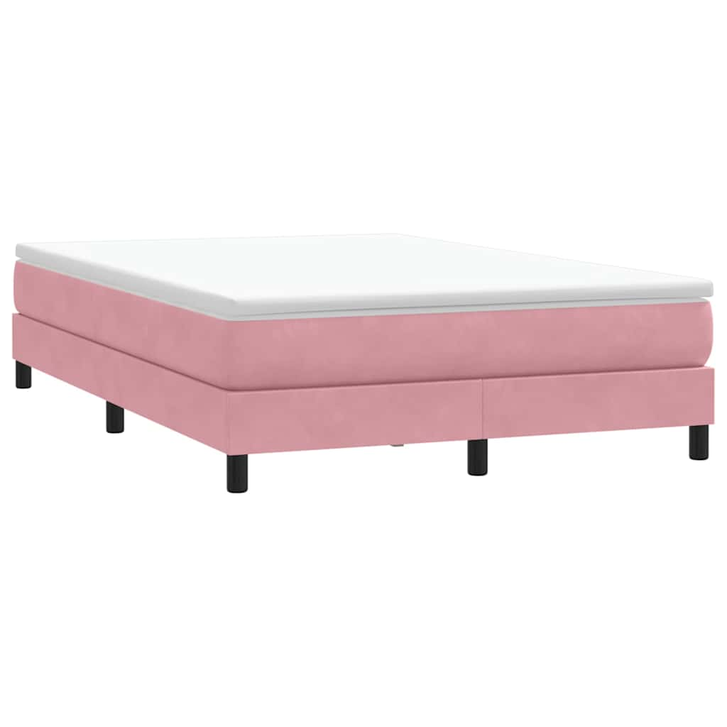 vidaXL Κρεβάτι Boxspring με Στρώμα Ροζ 160x210 εκ. Βελούδινο