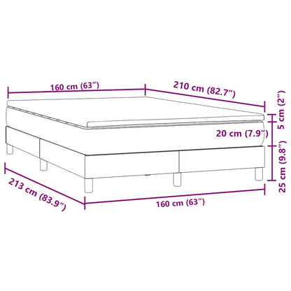 vidaXL Κρεβάτι Boxspring με Στρώμα Ροζ 160x210 εκ. Βελούδινο