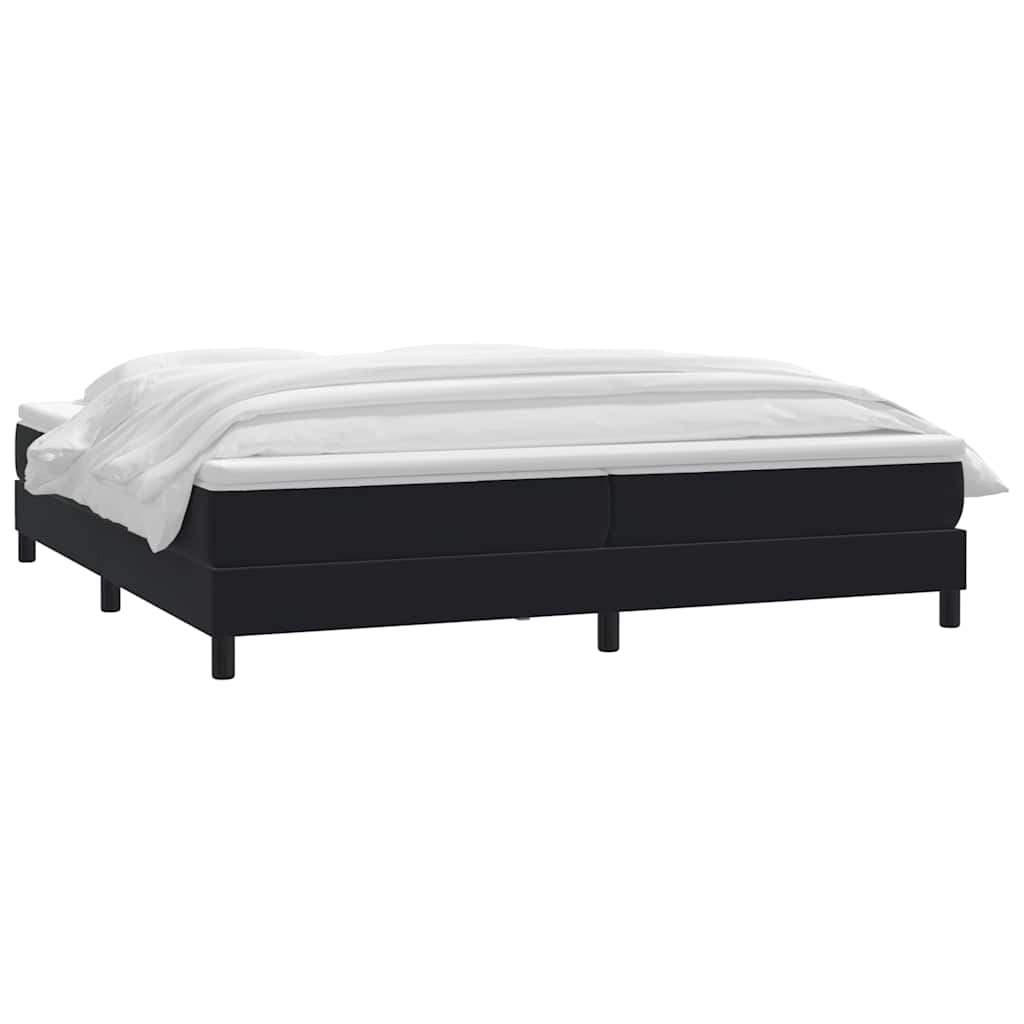 vidaXL Κρεβάτι Boxspring με Στρώμα Μαύρο 180x210 εκ. Βελούδινο