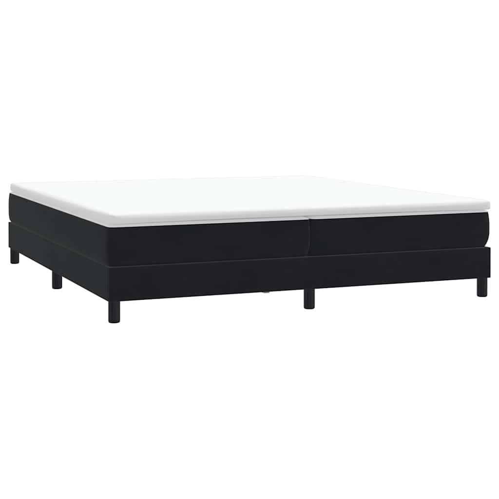 vidaXL Κρεβάτι Boxspring με Στρώμα Μαύρο 180x210 εκ. Βελούδινο