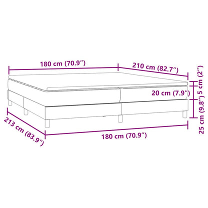 vidaXL Κρεβάτι Boxspring με Στρώμα Μαύρο 180x210 εκ. Βελούδινο